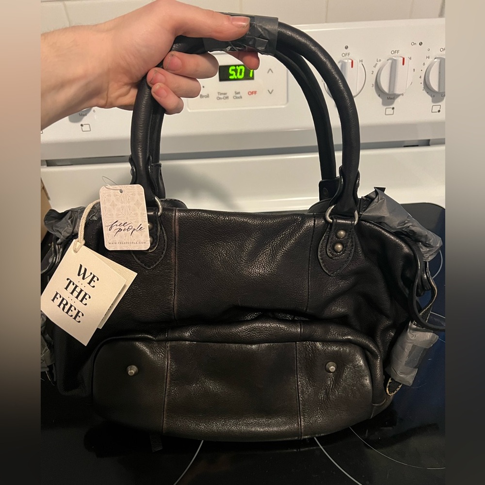 Free People Black Leather Handbag